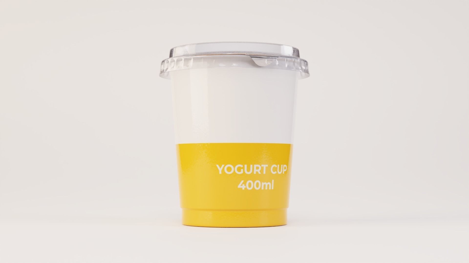 Yogurt Cup 400ml Cap Low-poly 3D model_17