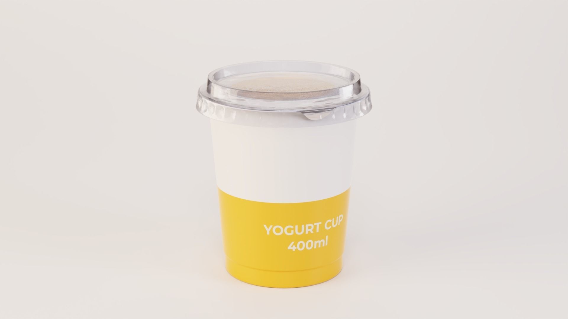 Yogurt Cup 400ml Cap Low-poly 3D model_11