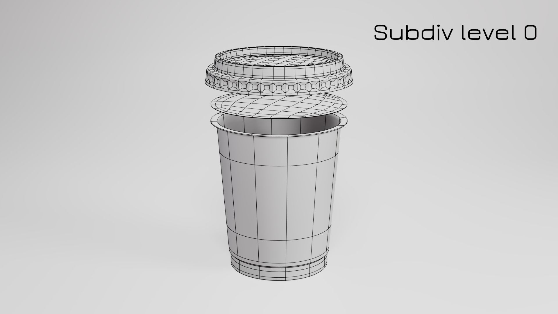 Yogurt Cup 400ml Cap Low-poly 3D model_23