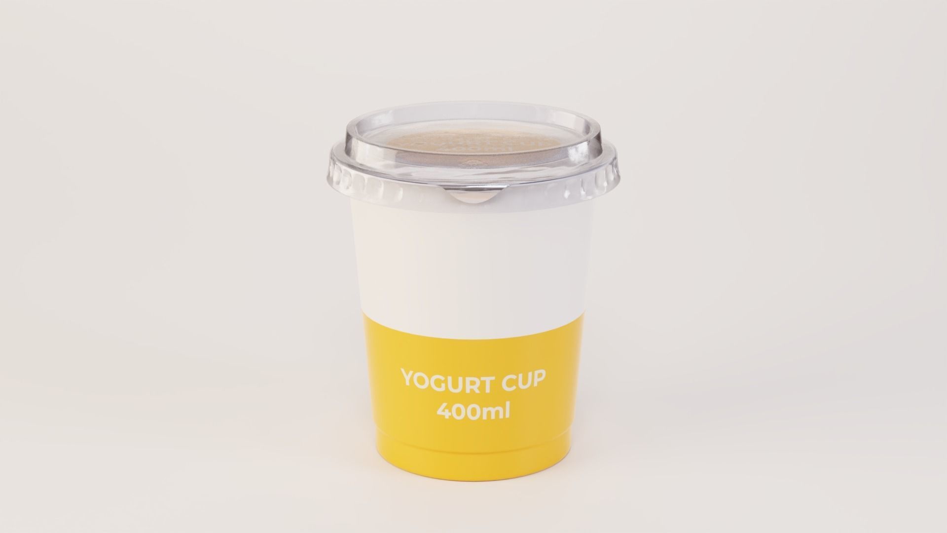 Yogurt Cup 400ml Cap Low-poly 3D model_6