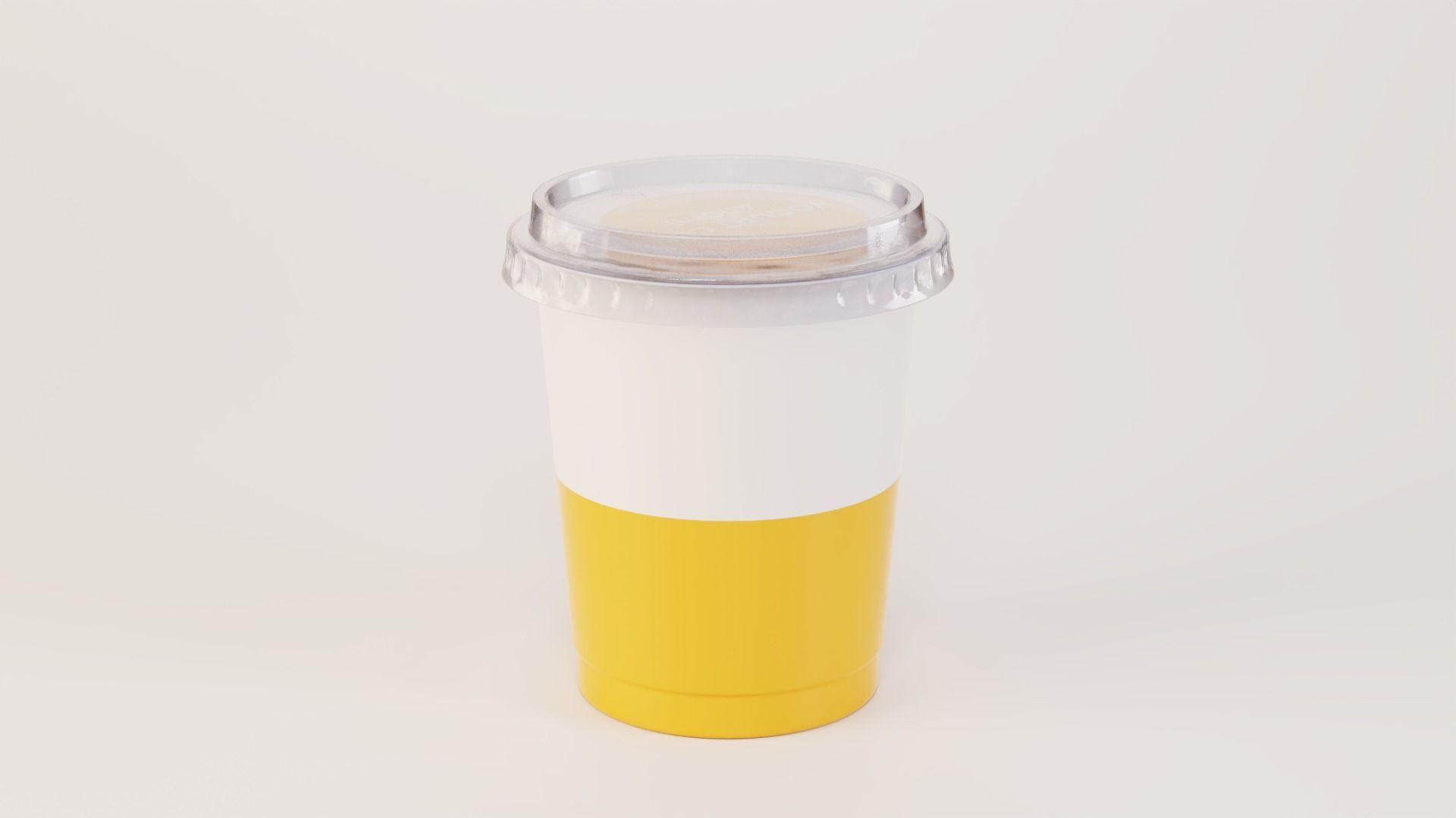 Yogurt Cup 400ml Cap Low-poly 3D model_8