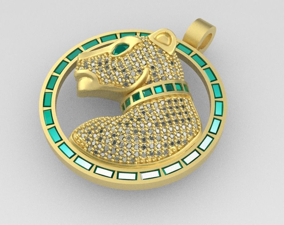 tiger pendant  3D print model_4