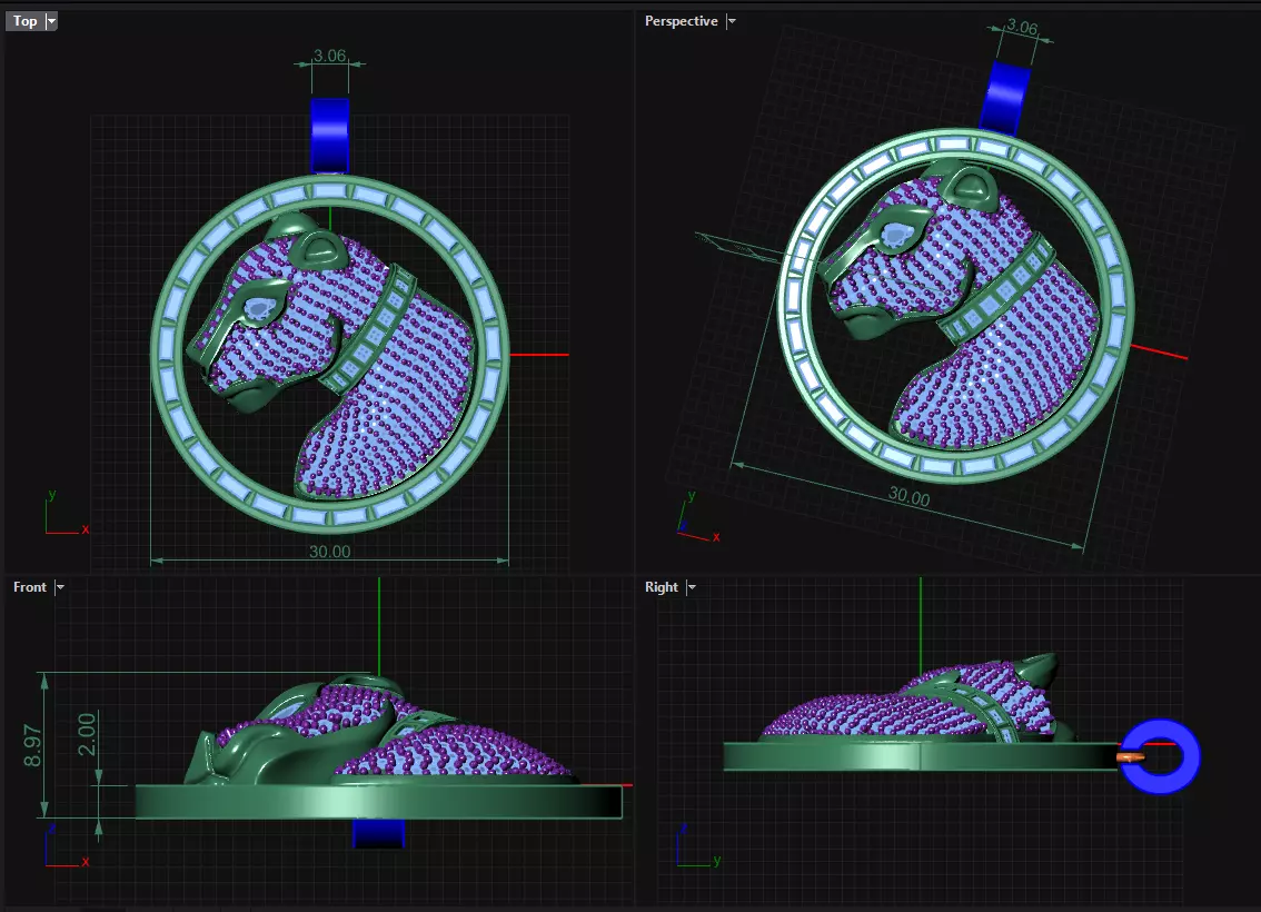 tiger pendant  3D print model_0
