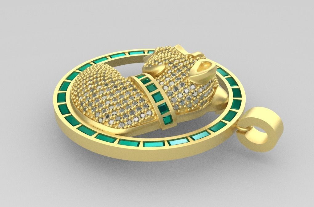 tiger pendant  3D print model_3