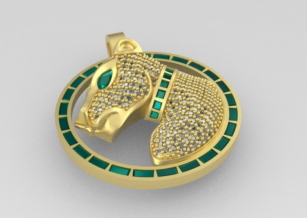 tiger pendant  3D print model_2