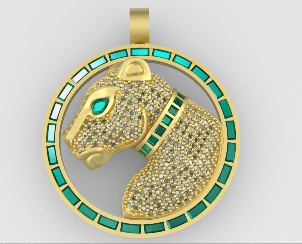 tiger pendant  3D print model_1