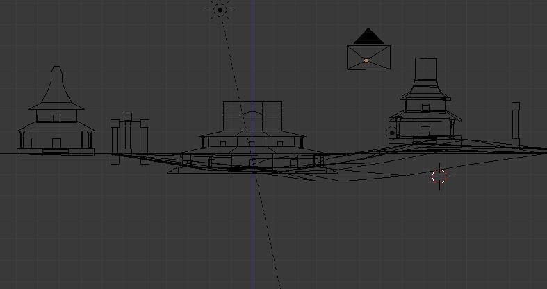 Low Poly Japanese Building Set GameReady and Textured PBR Low-poly 3D model_7