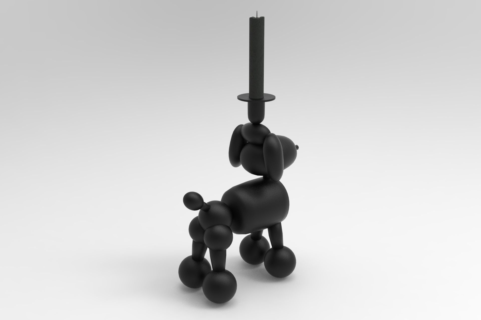 Candlesticks dog candle holder Low-poly 3D model_2