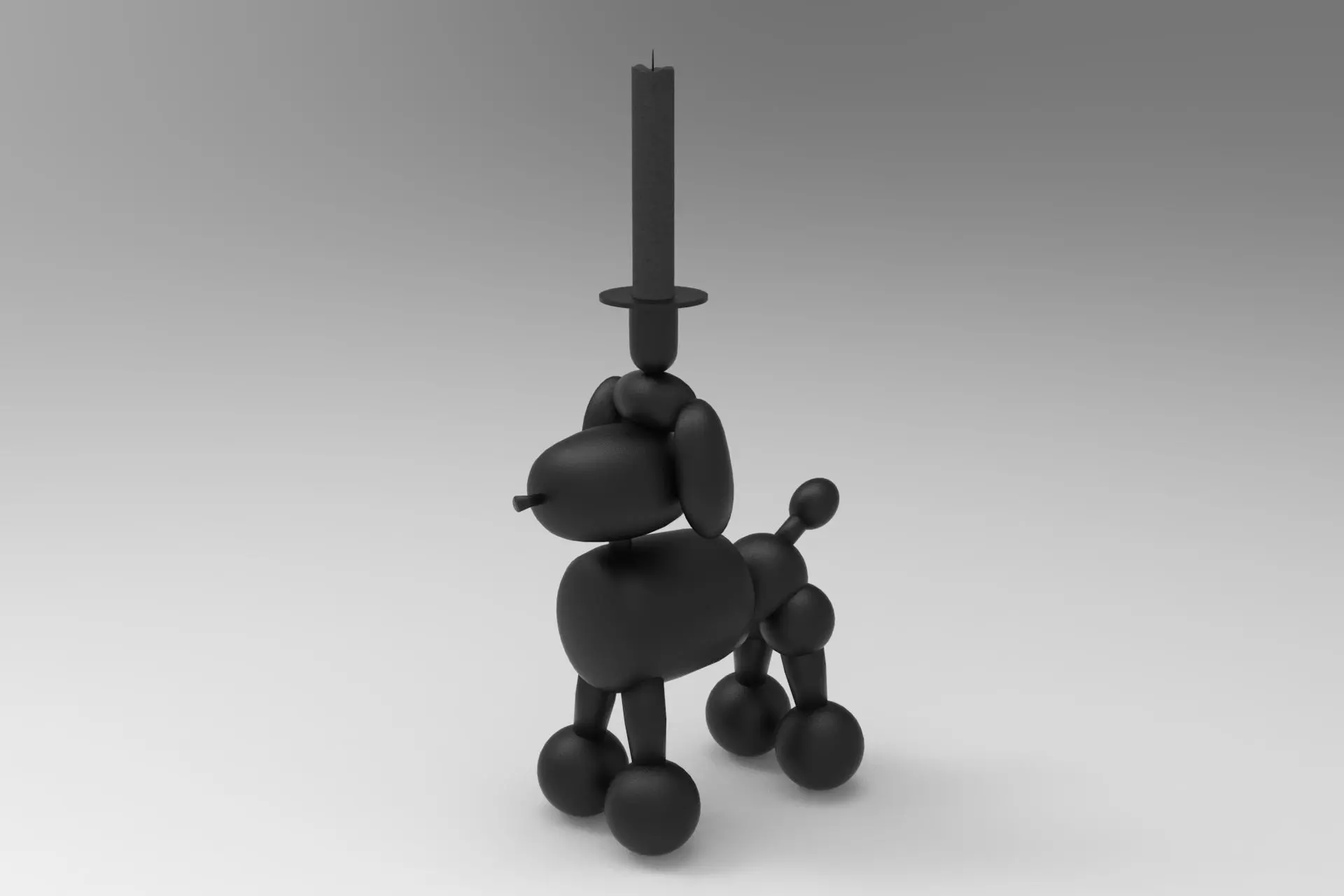 Candlesticks dog candle holder Low-poly 3D model_0