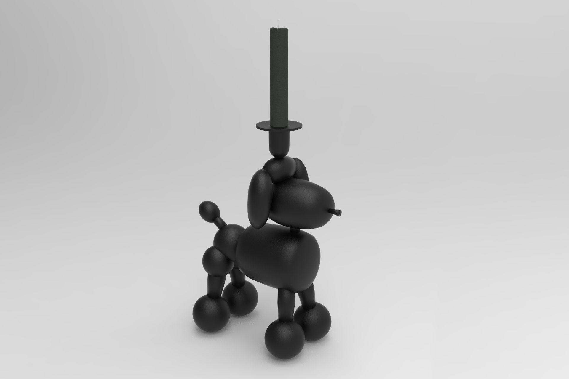 Candlesticks dog candle holder Low-poly 3D model_1