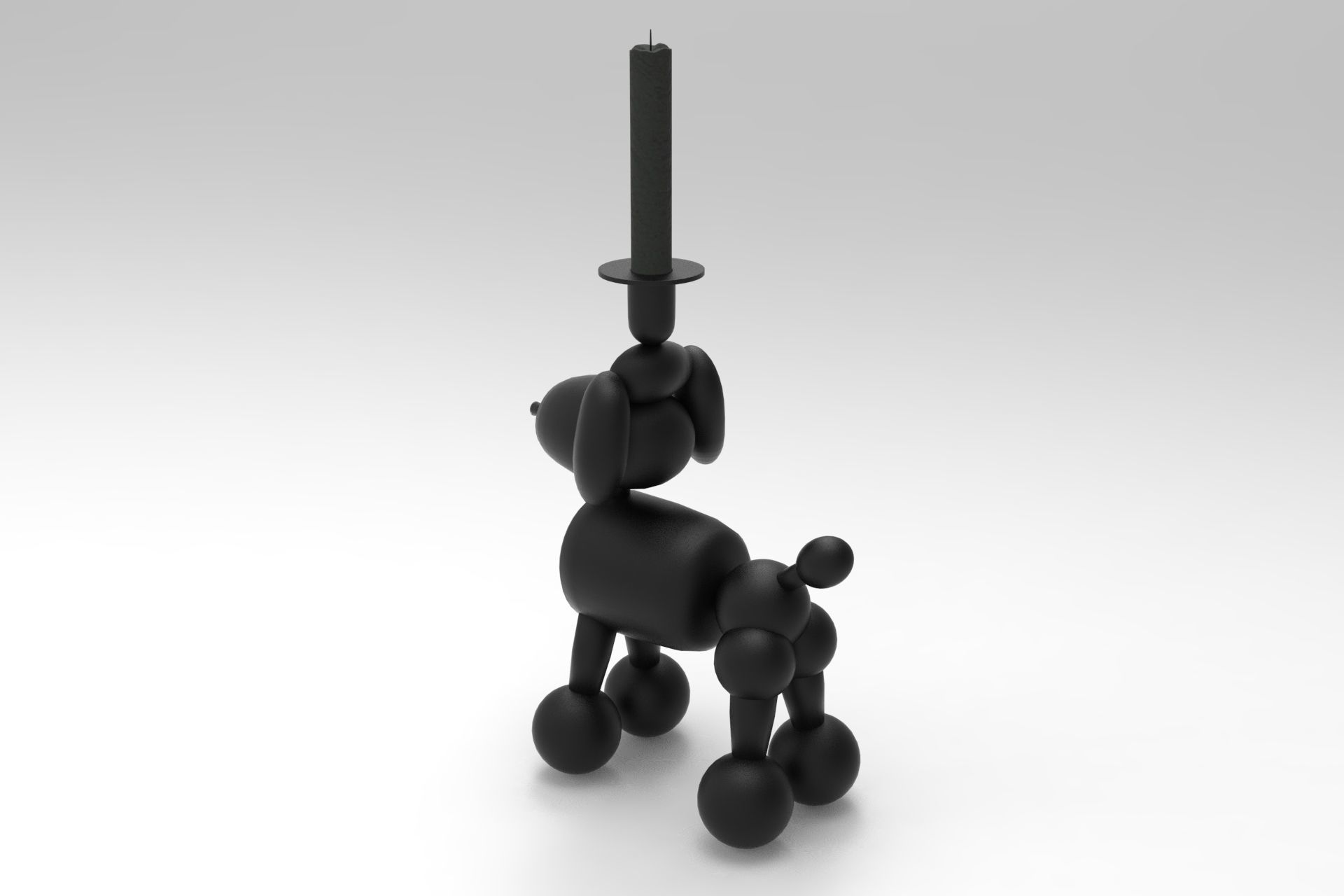 Candlesticks dog candle holder Low-poly 3D model_3