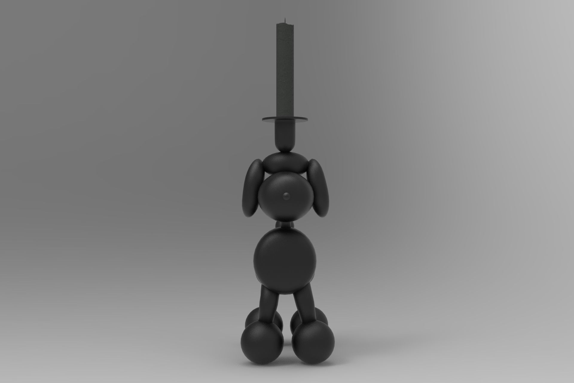 Candlesticks dog candle holder Low-poly 3D model_4