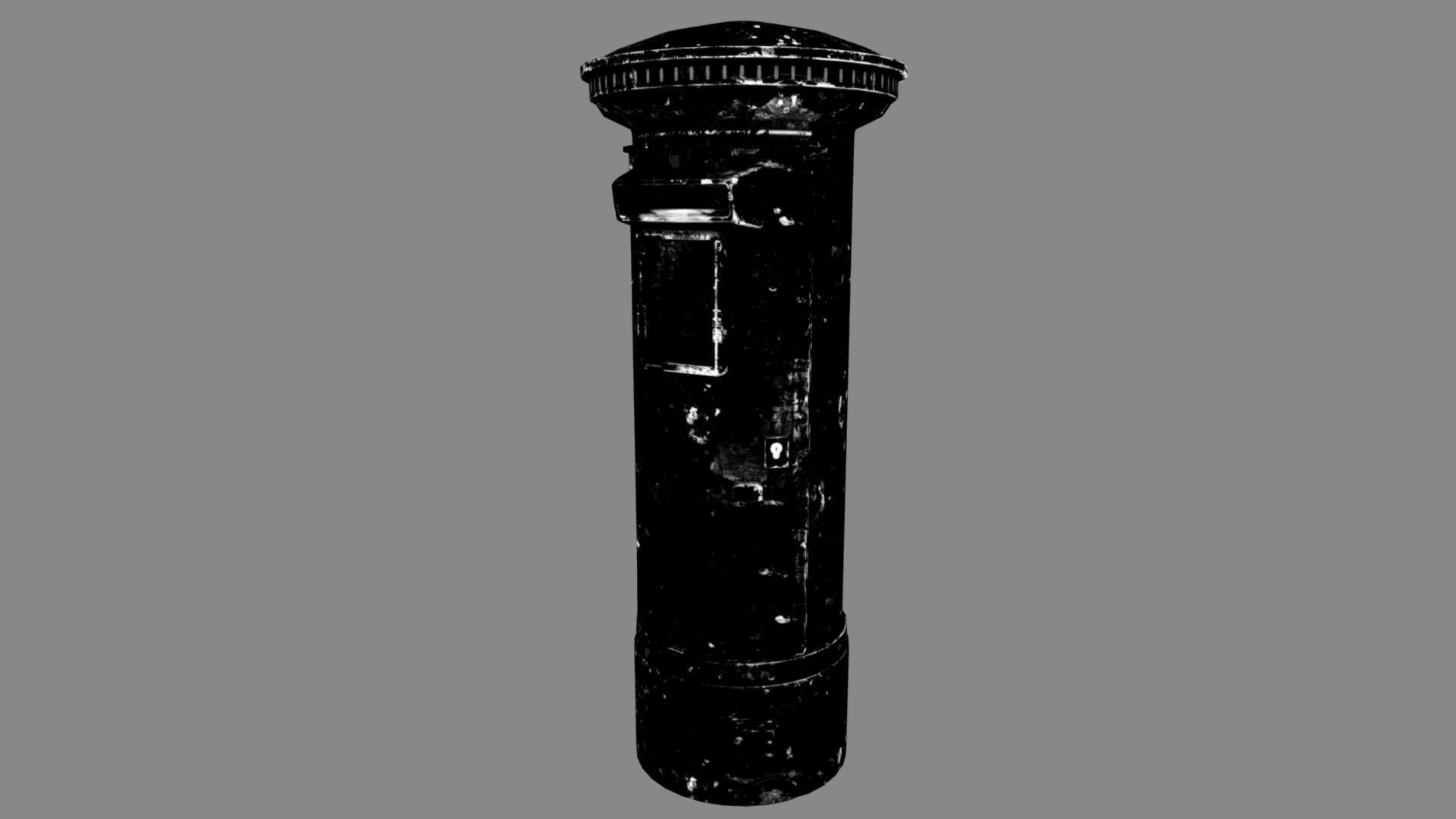 UK post box PBR Low-poly 3D model_8