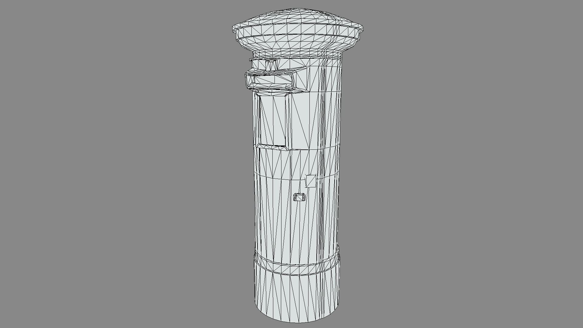 UK post box PBR Low-poly 3D model_10