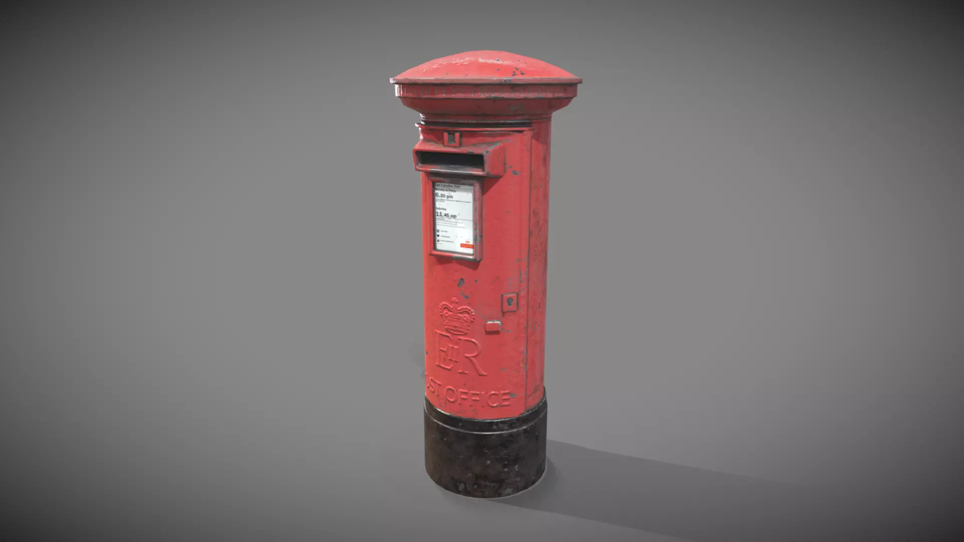 UK post box PBR Low-poly 3D model_0