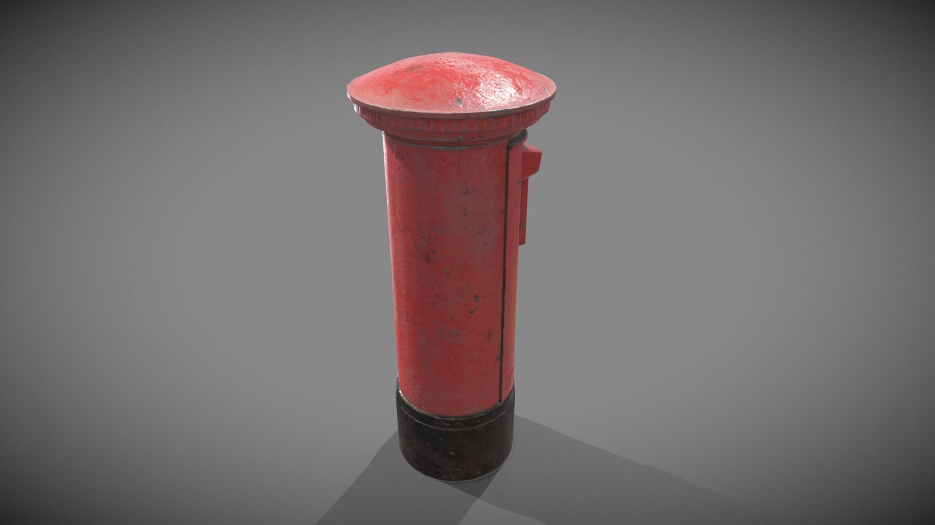 UK post box PBR Low-poly 3D model_3