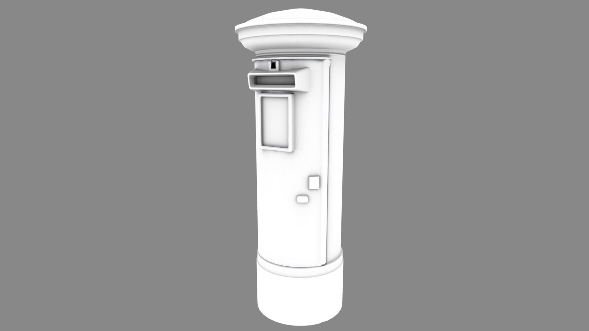 UK post box PBR Low-poly 3D model_12