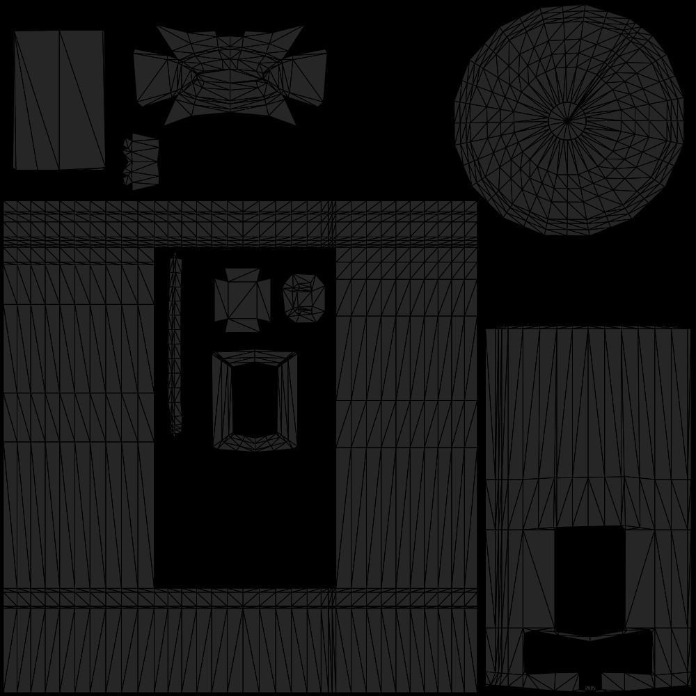 UK post box PBR Low-poly 3D model_13