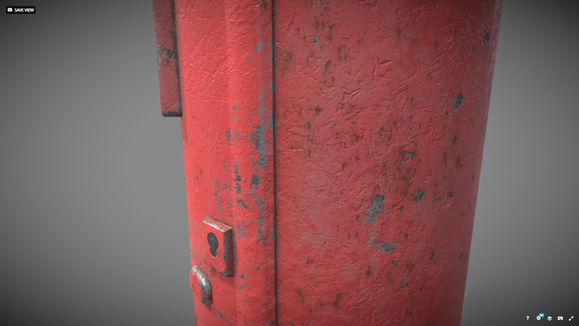 UK post box PBR Low-poly 3D model_5