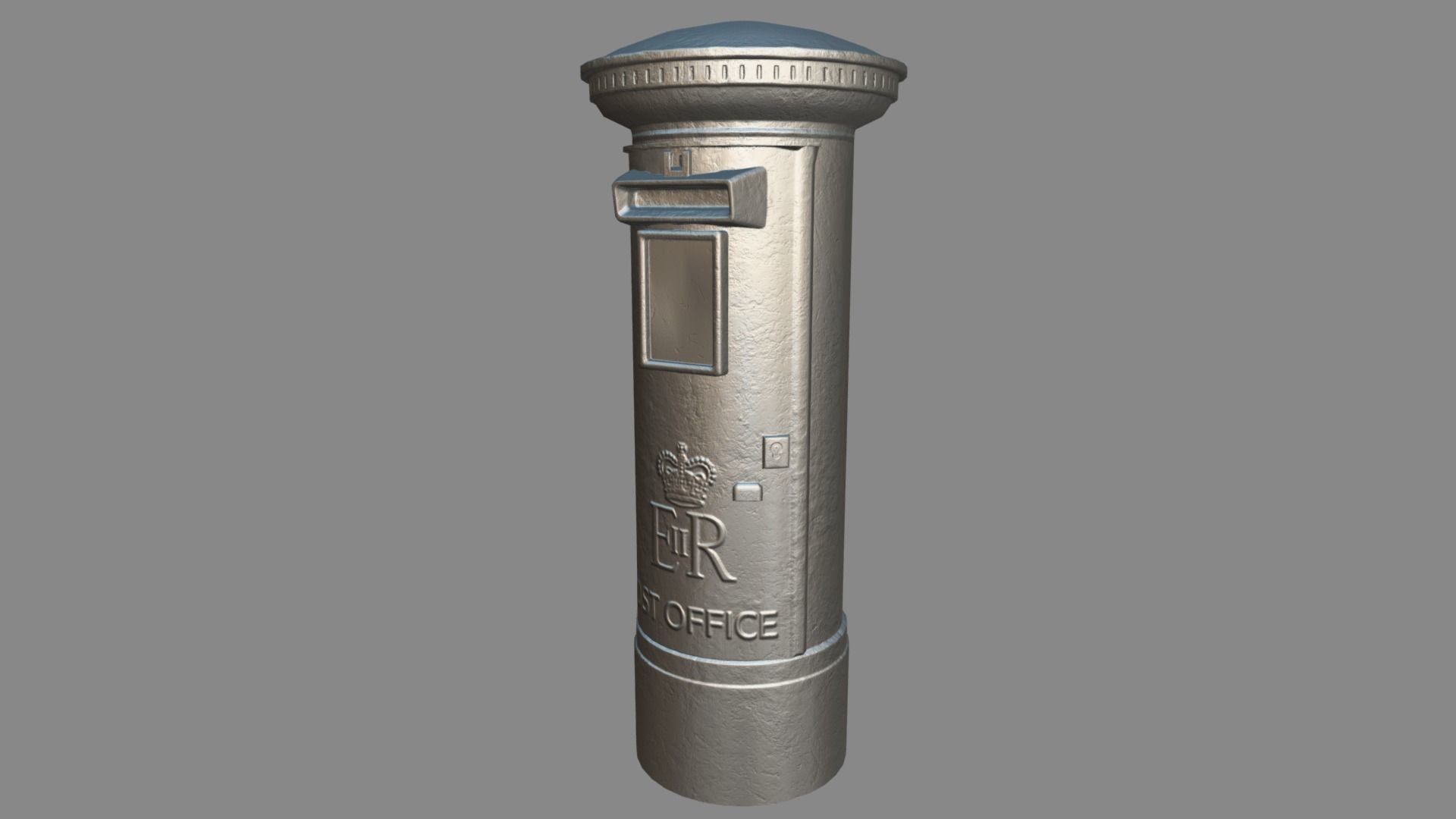 UK post box PBR Low-poly 3D model_11