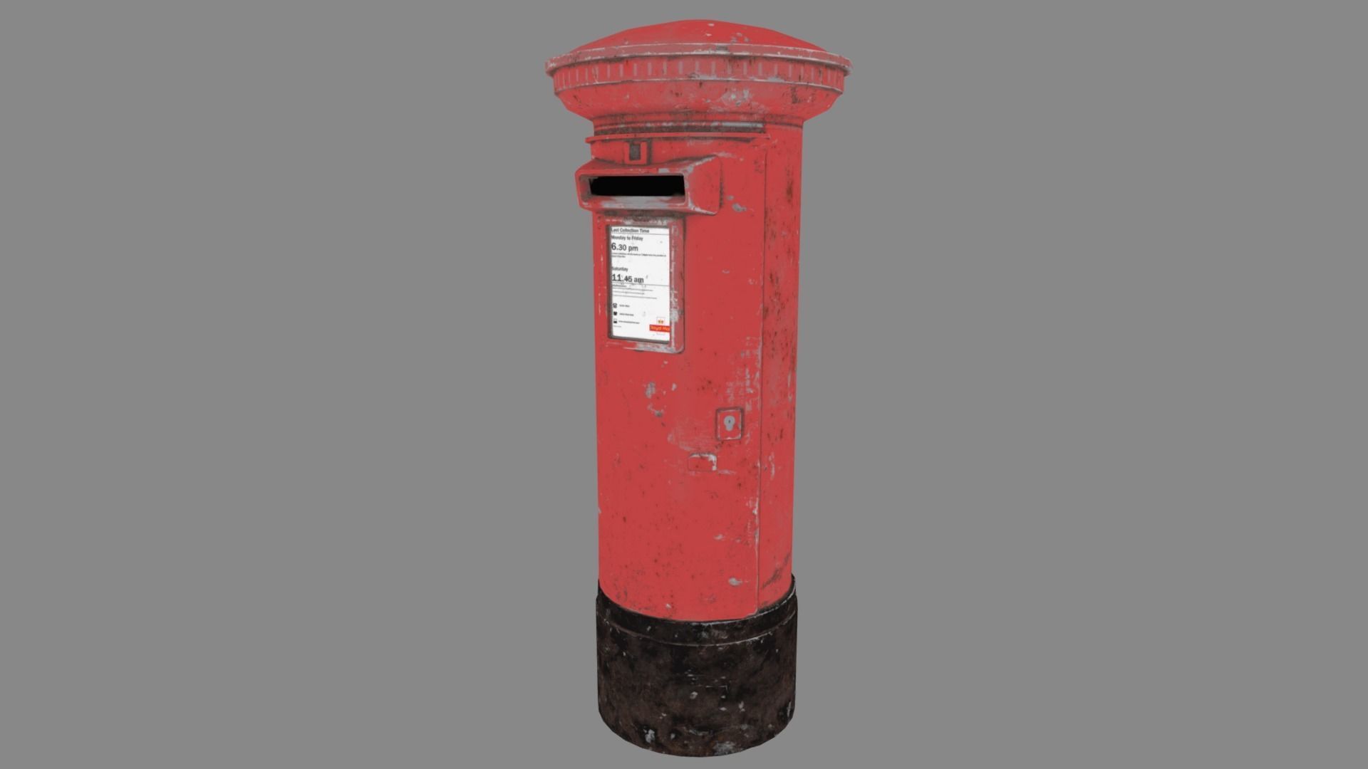 UK post box PBR Low-poly 3D model_7