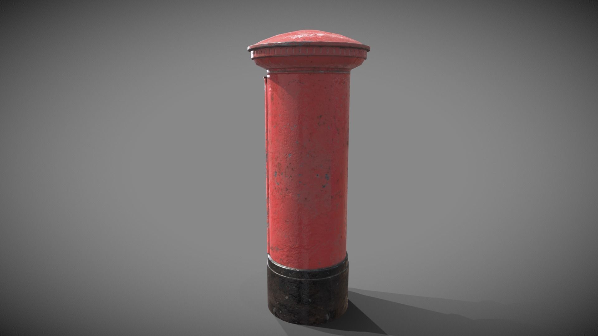 UK post box PBR Low-poly 3D model_2