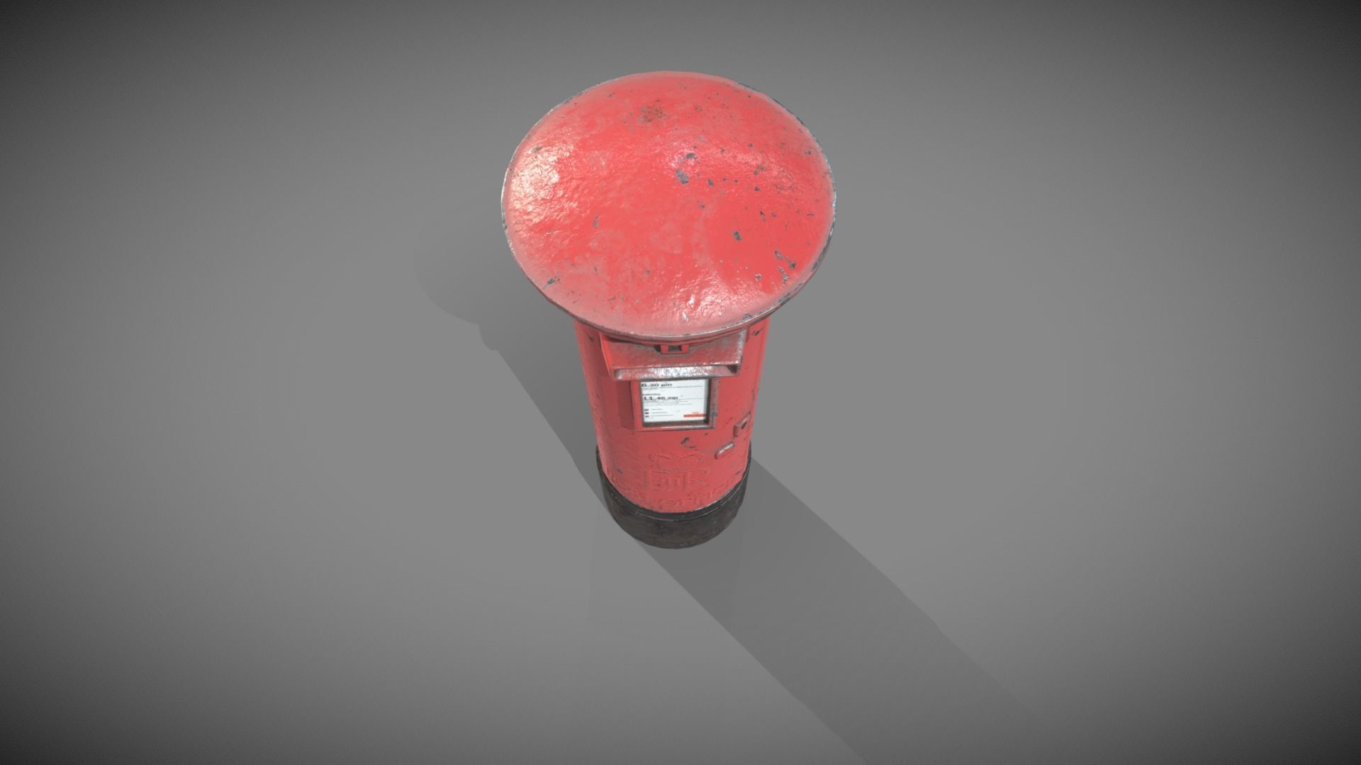 UK post box PBR Low-poly 3D model_4