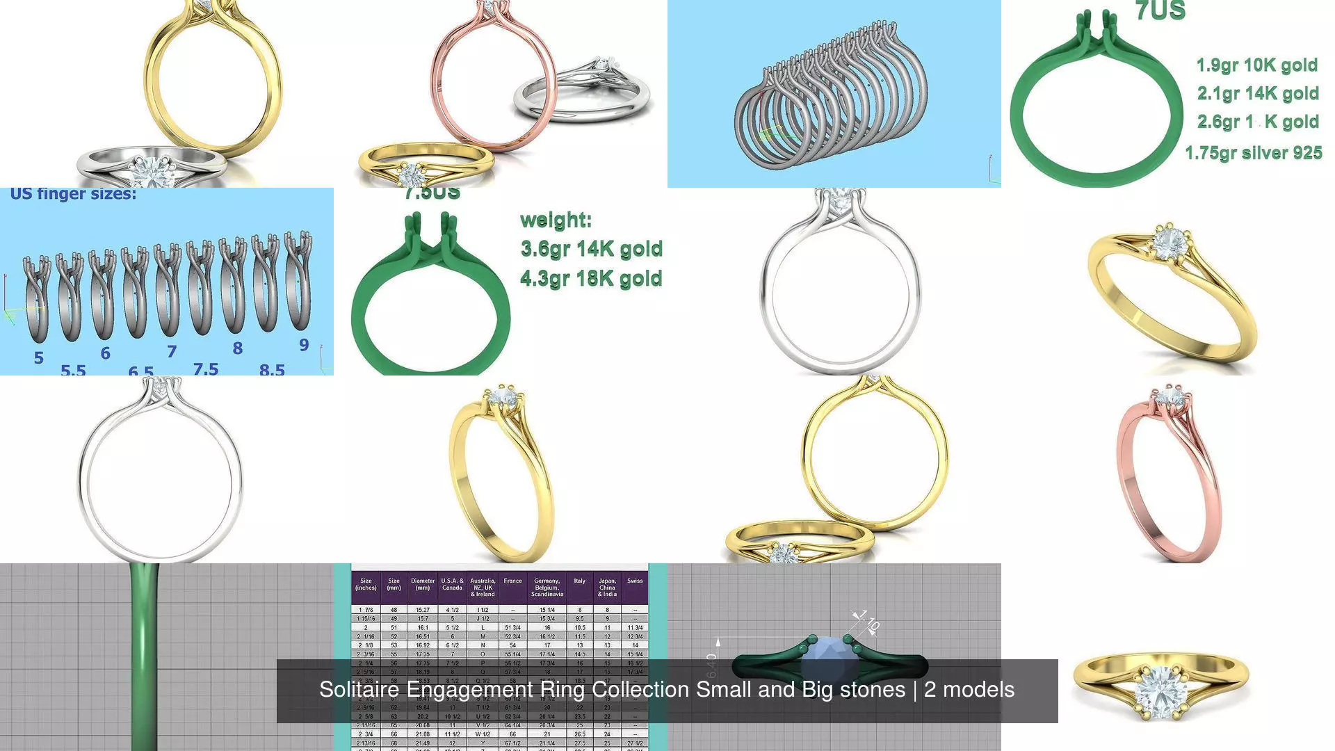 Solitaire Engagement Ring Collection Small and Big stones _1