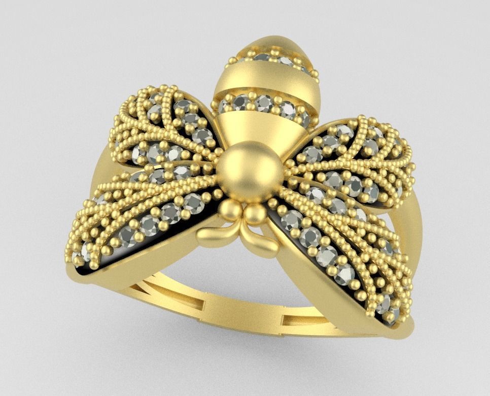 butterfly ring  3D print model_3