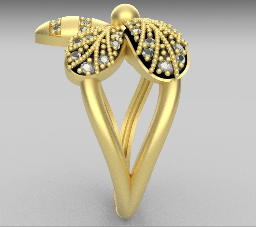 butterfly ring  3D print model_4