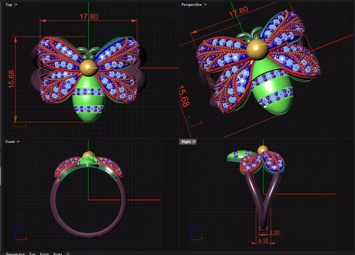 butterfly ring  3D print model_0