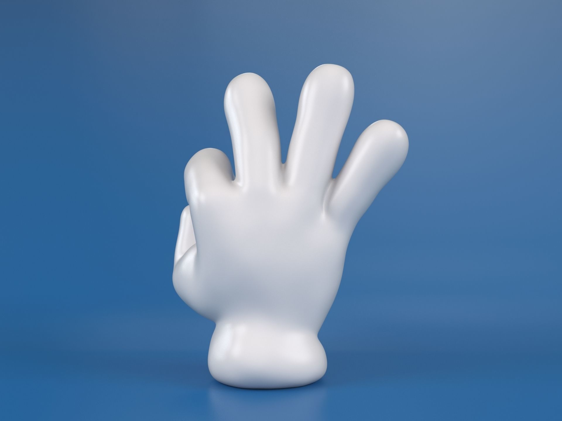 Cartoon hand 5 fingers OK 3D print model_4