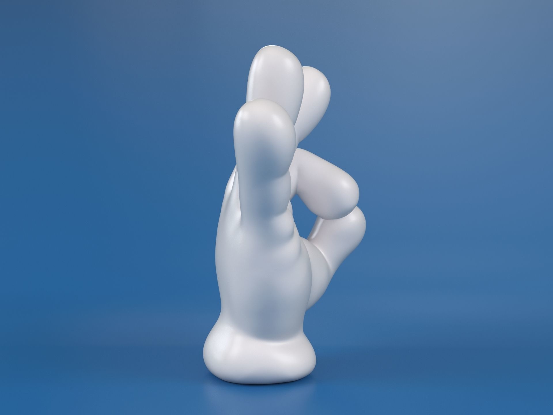 Cartoon hand 5 fingers OK 3D print model_2
