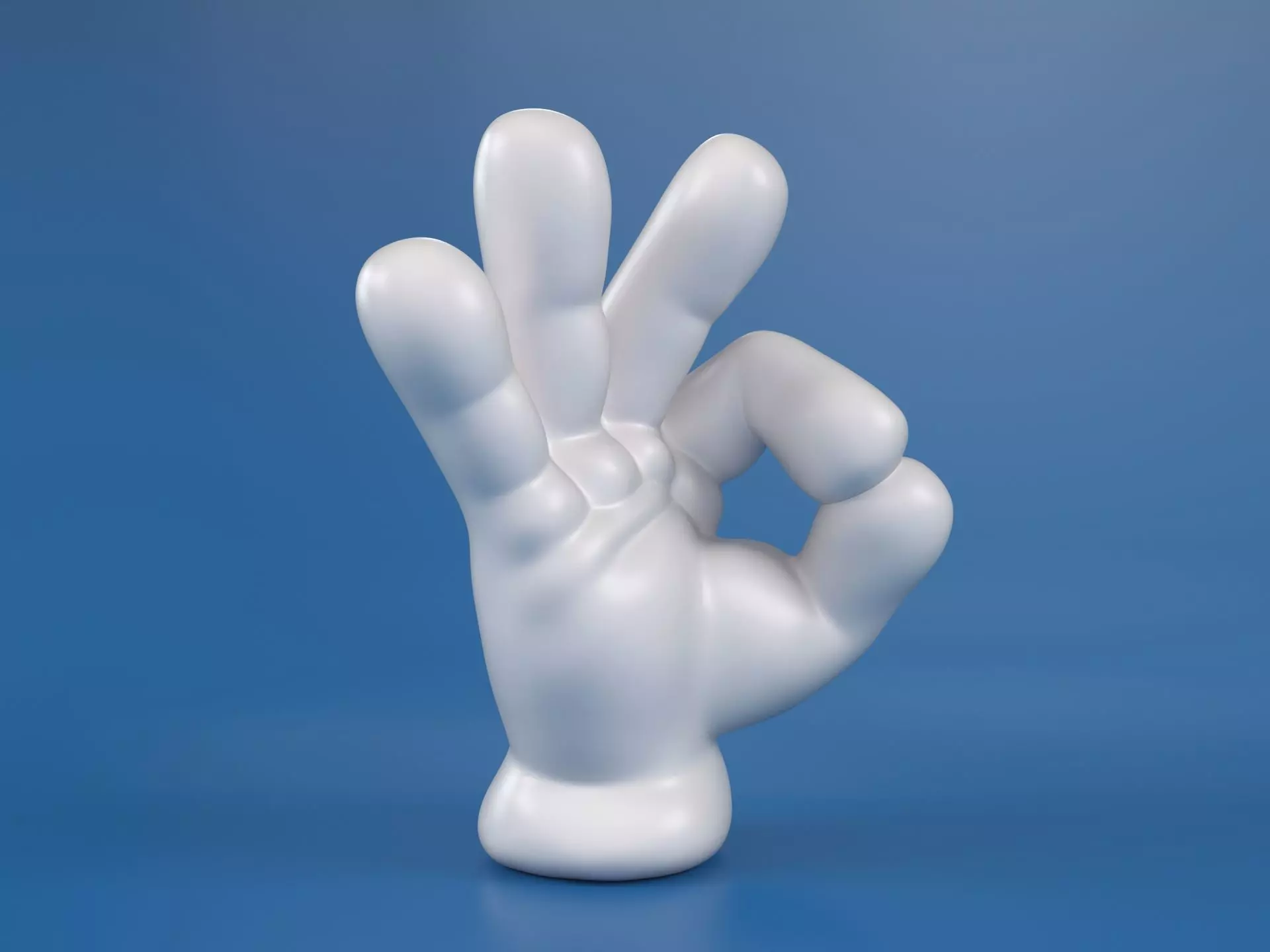 Cartoon hand 5 fingers OK 3D print model_0