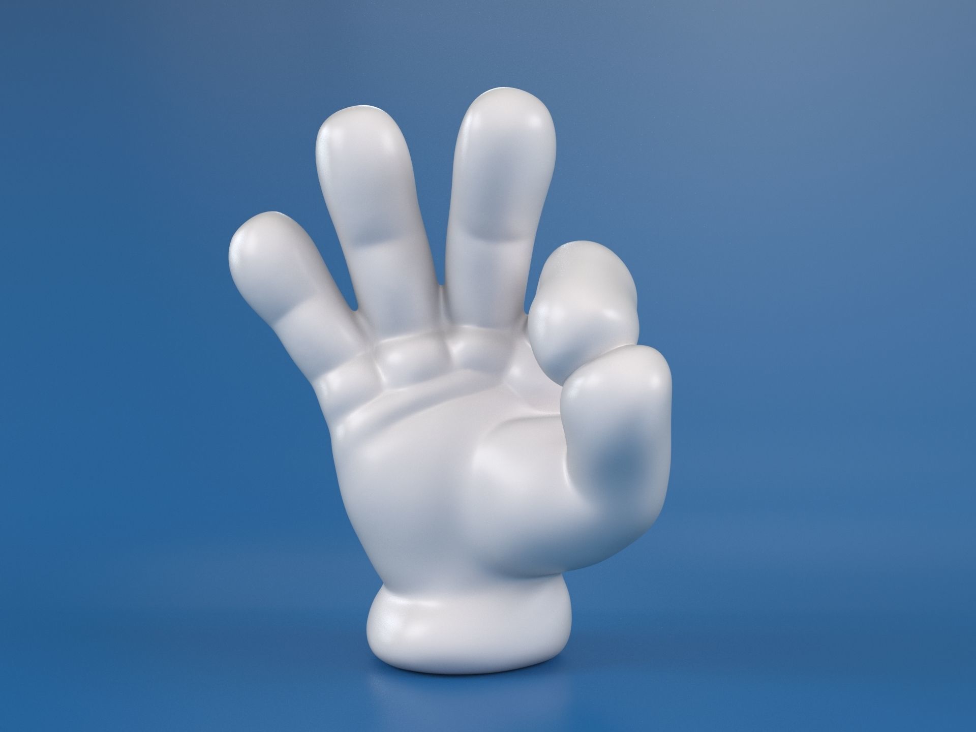 Cartoon hand 5 fingers OK 3D print model_7