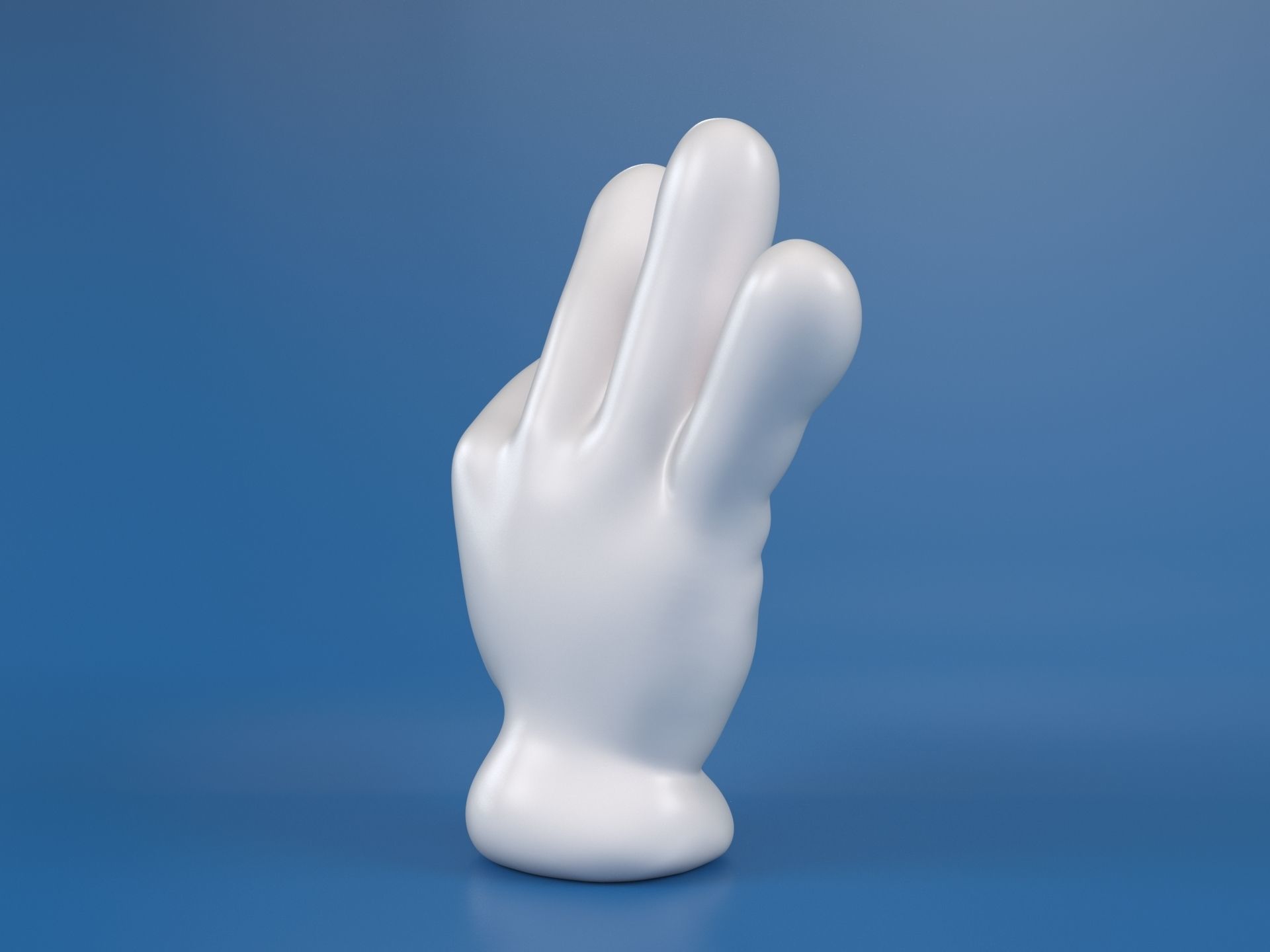 Cartoon hand 5 fingers OK 3D print model_3