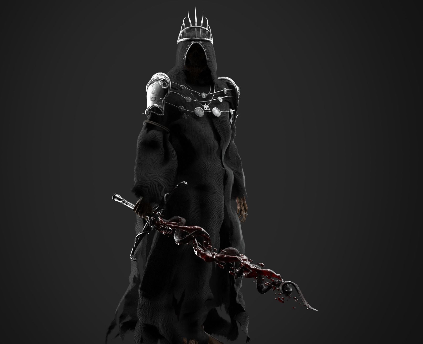 Reaper Skeleton King Low-poly 3D model_3