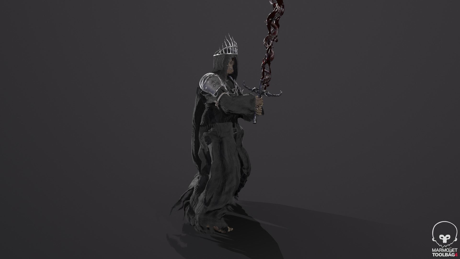 Reaper Skeleton King Low-poly 3D model_29