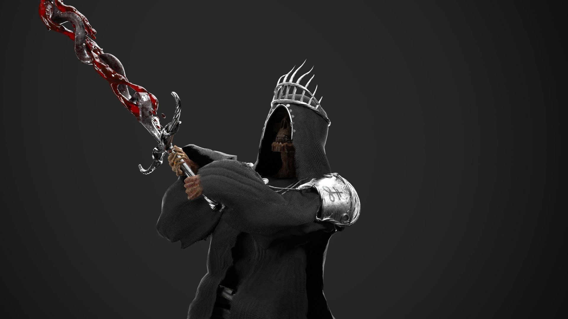 Reaper Skeleton King Low-poly 3D model_8