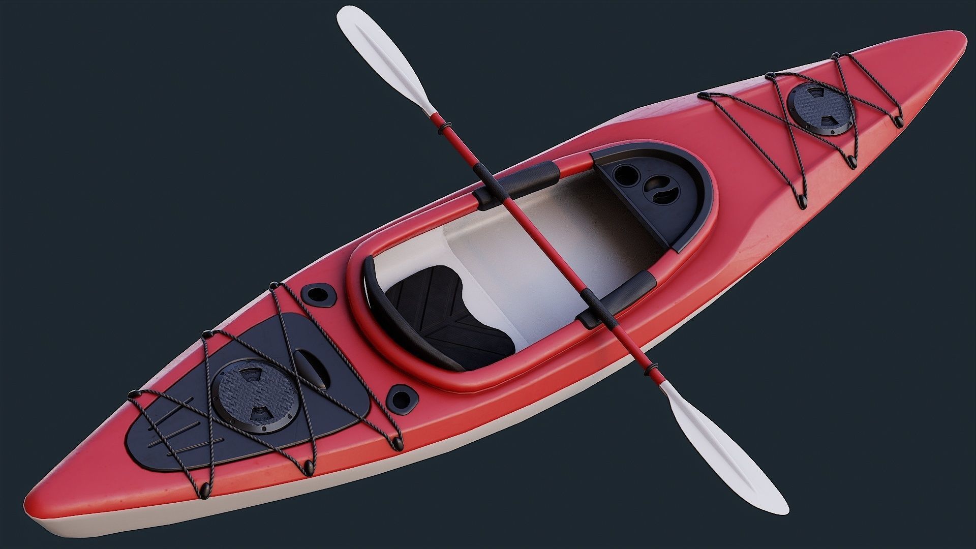 Low Poly PBR Kayak Low-poly 3D model_2