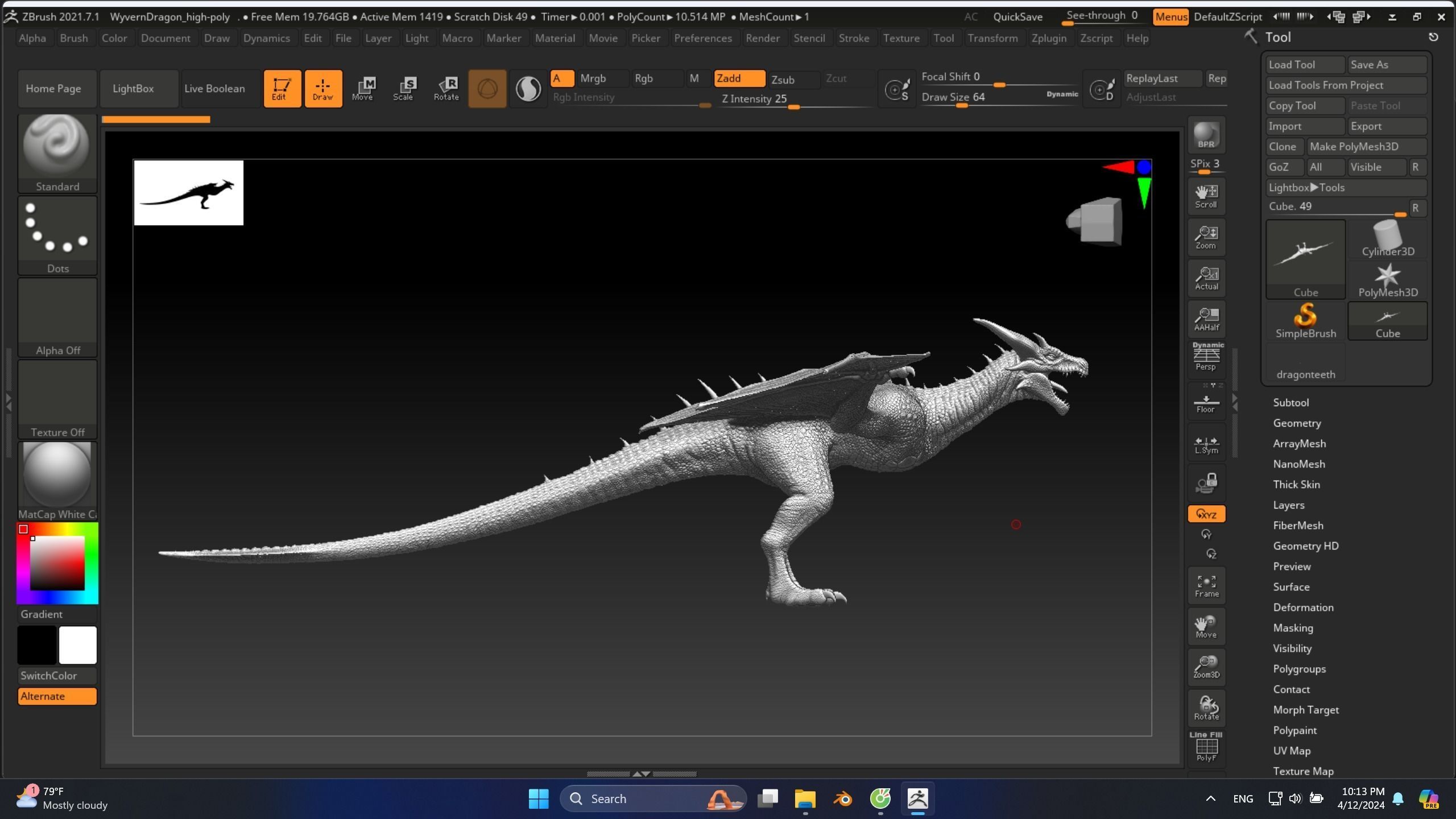 Dragon Wyvern Low-poly 3D model_19