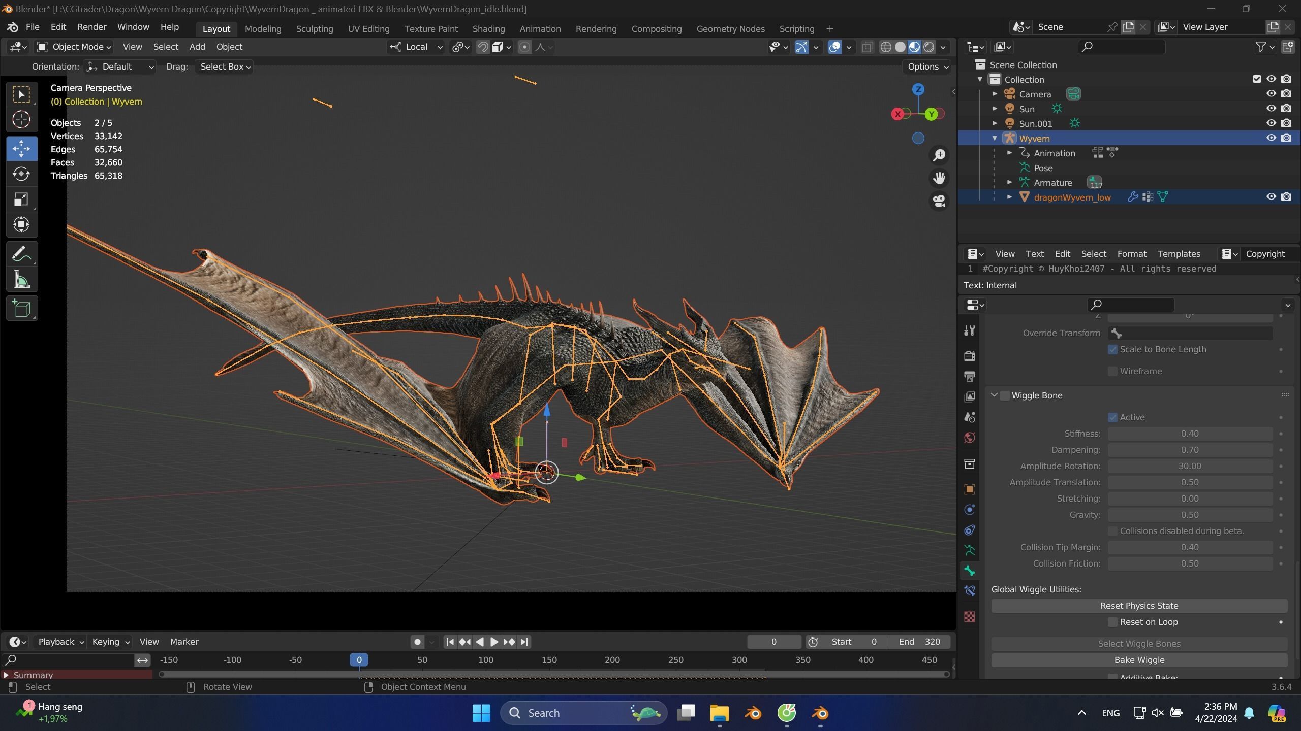 Dragon Wyvern Low-poly 3D model_16