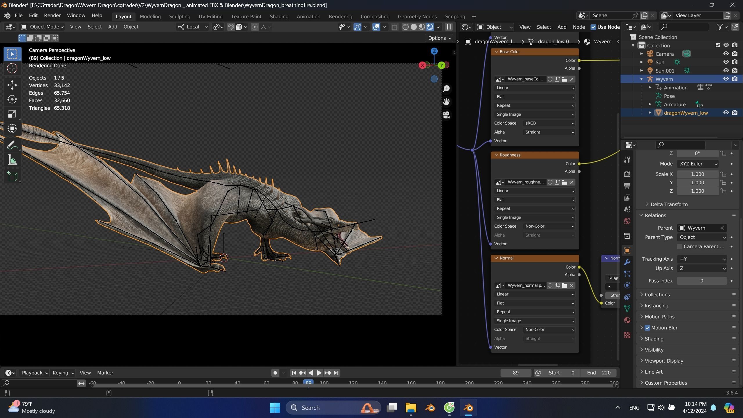 Dragon Wyvern Low-poly 3D model_18