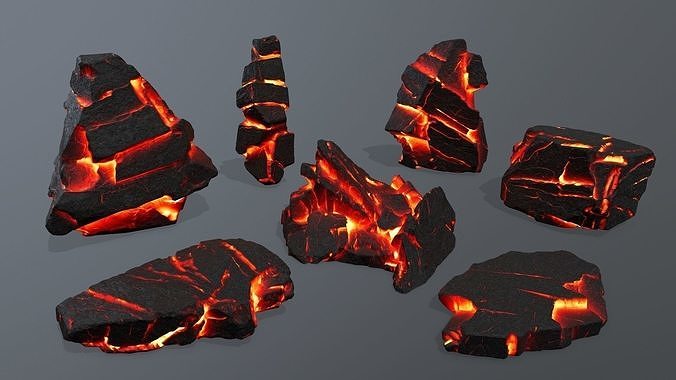 Lava Rock Set Low-poly 3D model