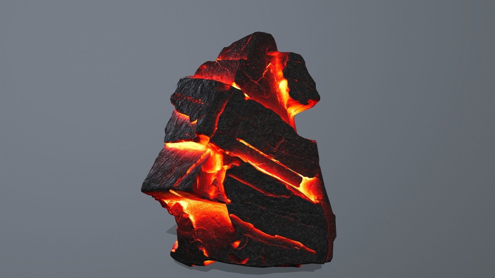 Lava Rock Set Low-poly 3D model_7