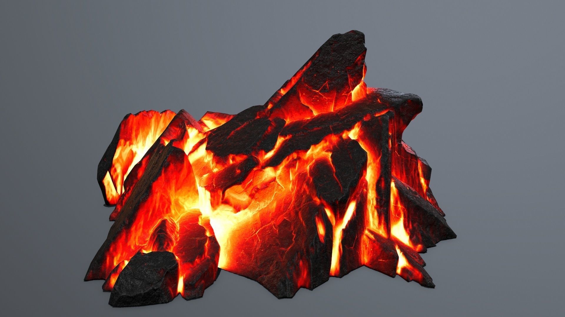 Lava Rock Set Low-poly 3D model_6