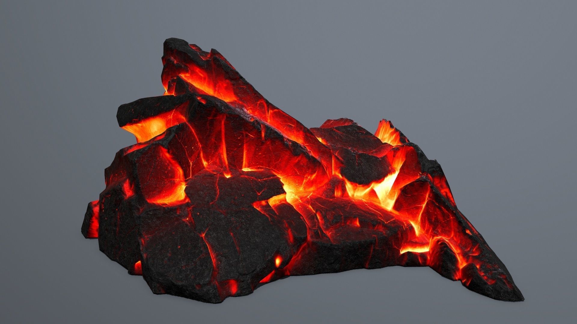 Lava Rock Set Low-poly 3D model_2