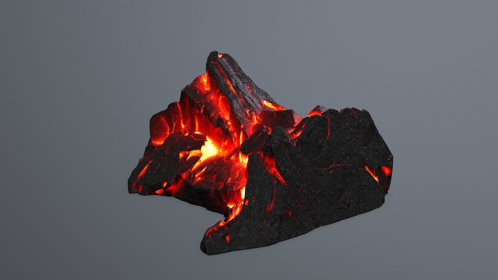Lava Rock Set Low-poly 3D model_4