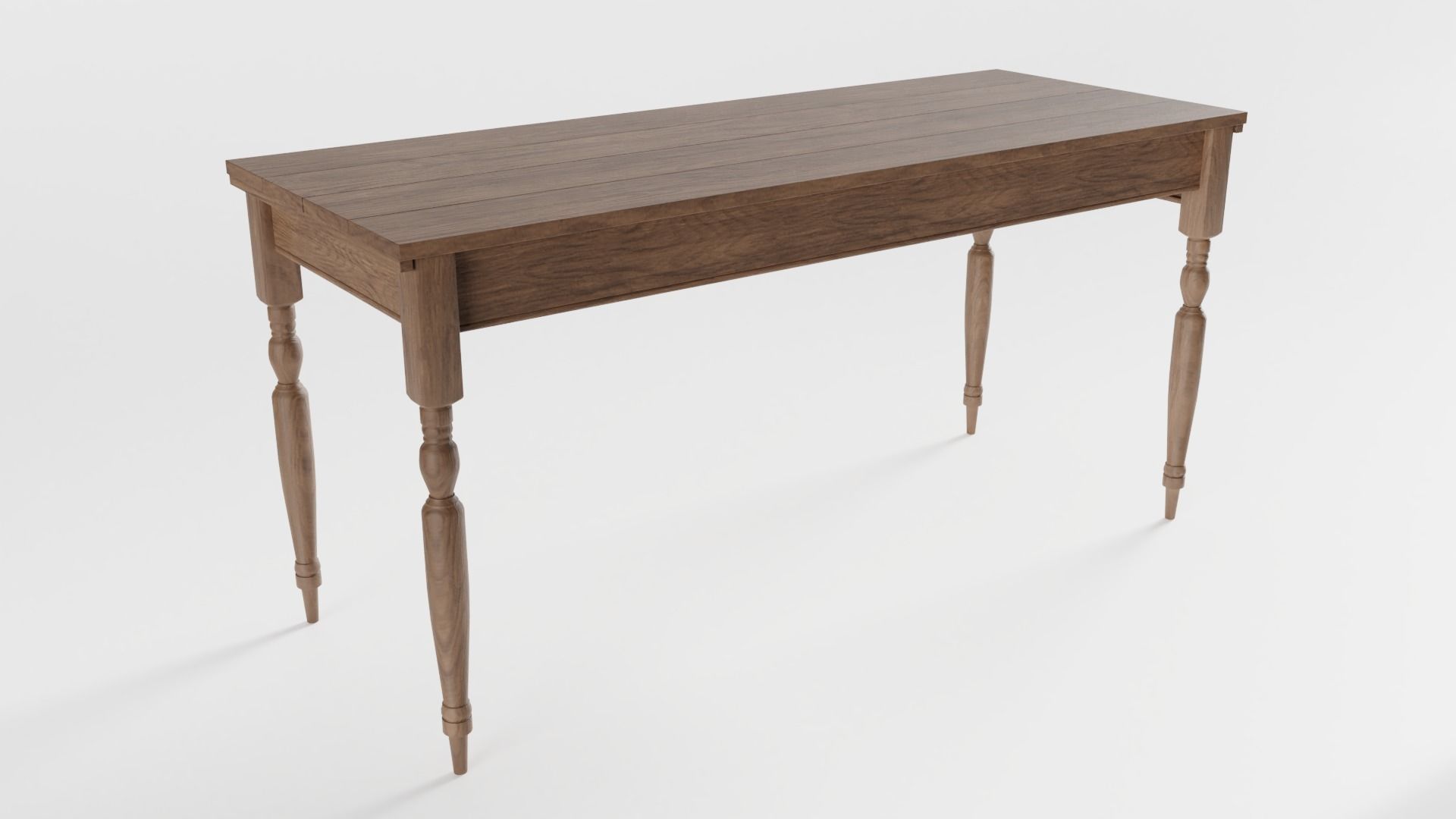 Old Wooden Table Low-poly 3D model_2