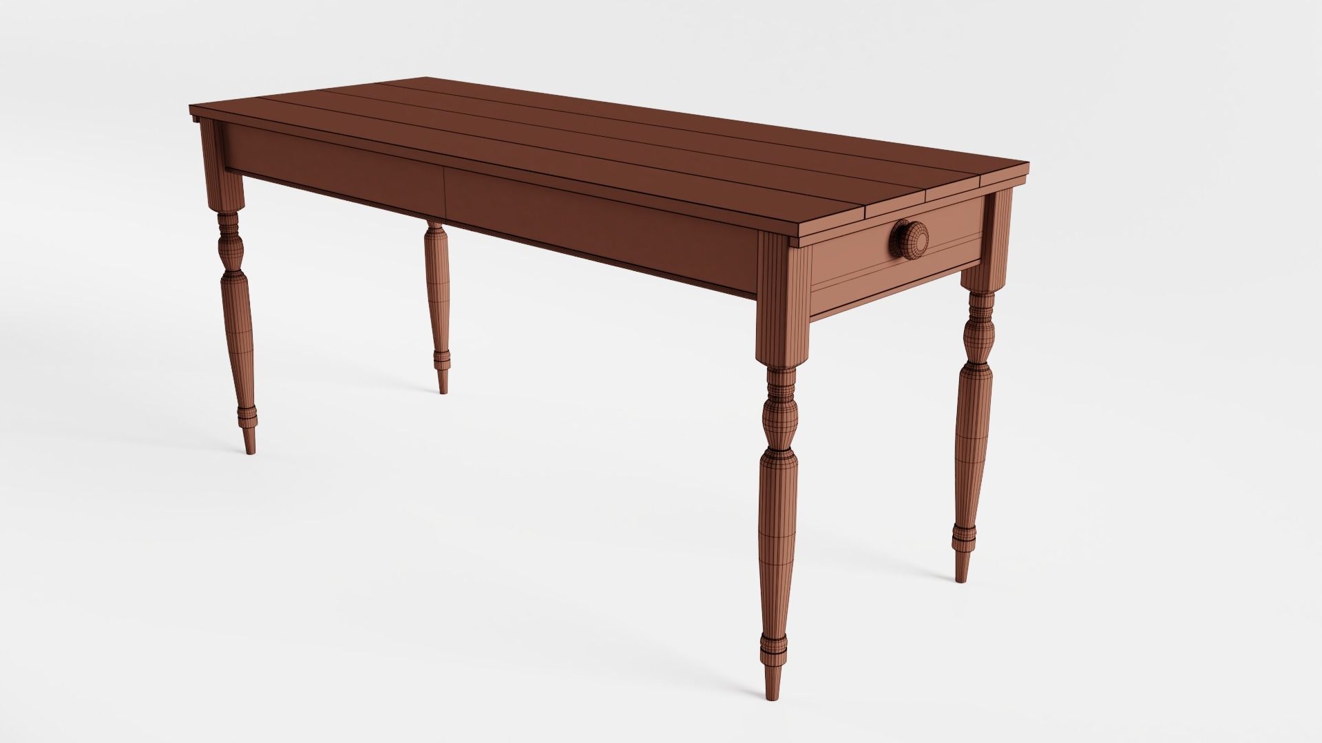 Old Wooden Table Low-poly 3D model_3